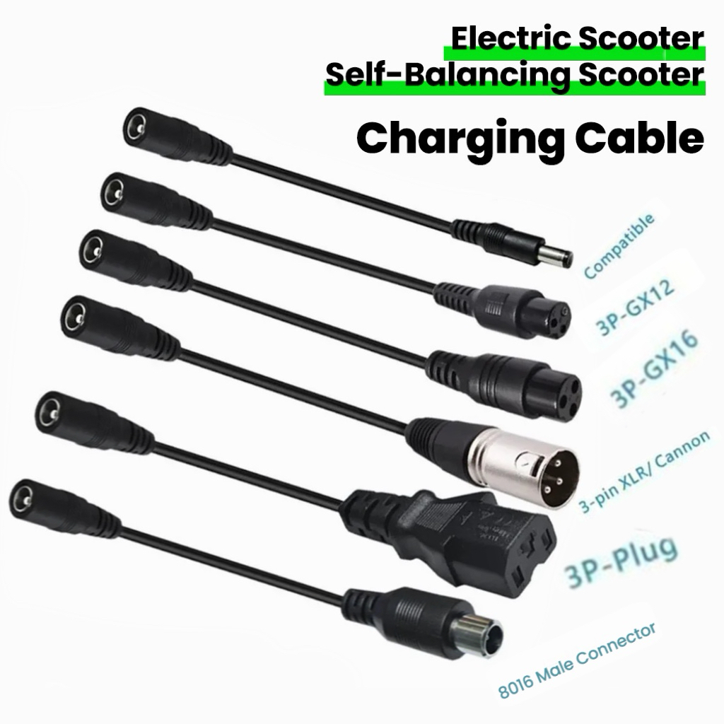 Electric Scooter Charger - DC5.5MM ~ M12/M16/8016/5525/3Pin XLR/3P GX12 GX16