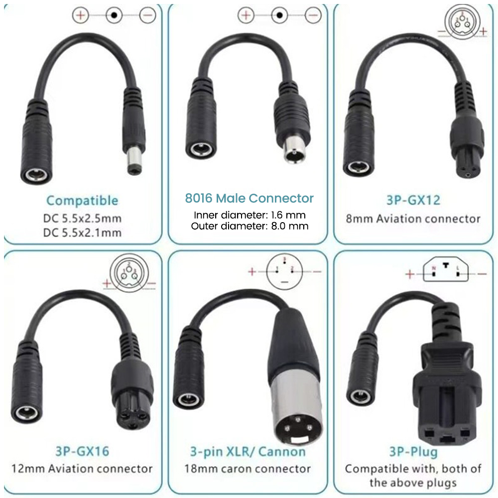 DC5.5MM ~ M12/M16/8016/5525/3P - Electric Scooter Charger 리뷰 및 가격