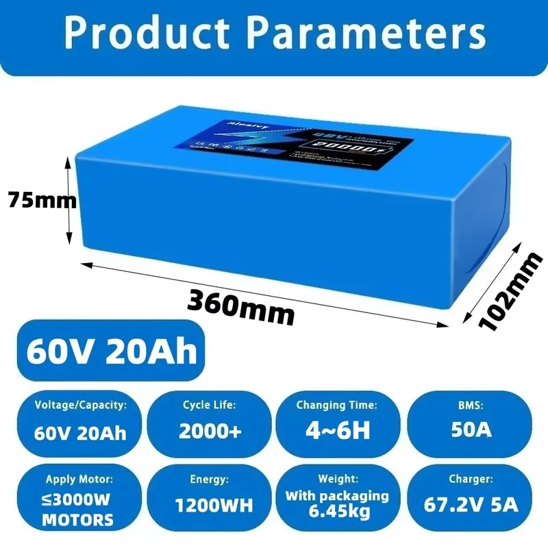   전기 오토바이, 스쿠터, 자전거용 60V 20AH  - 60V 30Ah 21700 Battery Pack 리뷰 및 가격