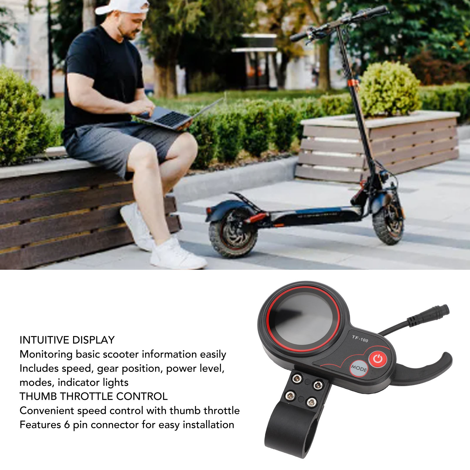 48V TF 100 전동 스쿠터 LCD 화면, 엄지 스 - Electric Scooter 리뷰 및 가격